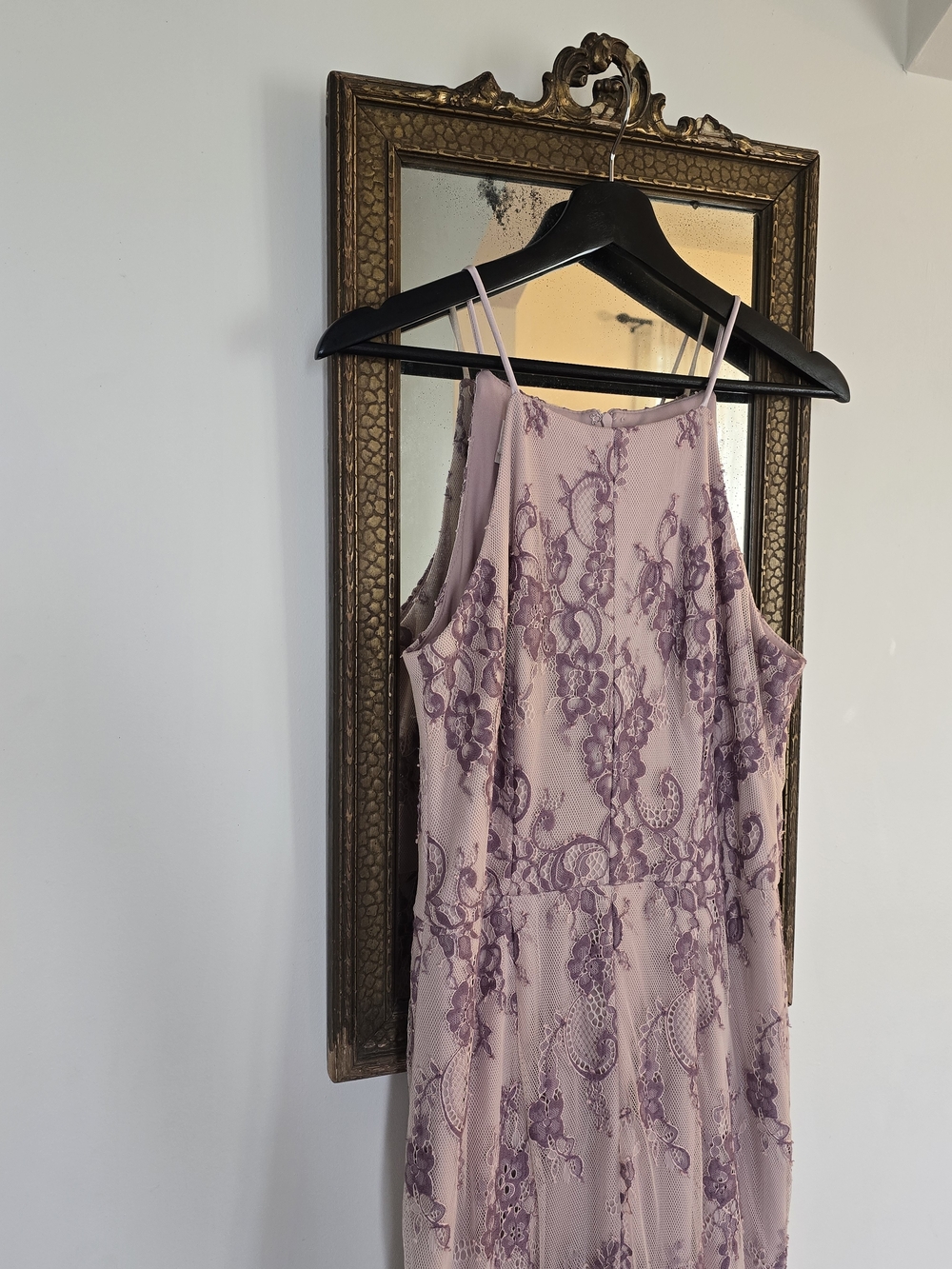 BHLDN/Anthropologie Lavender Lace Overlay Formal Dress
